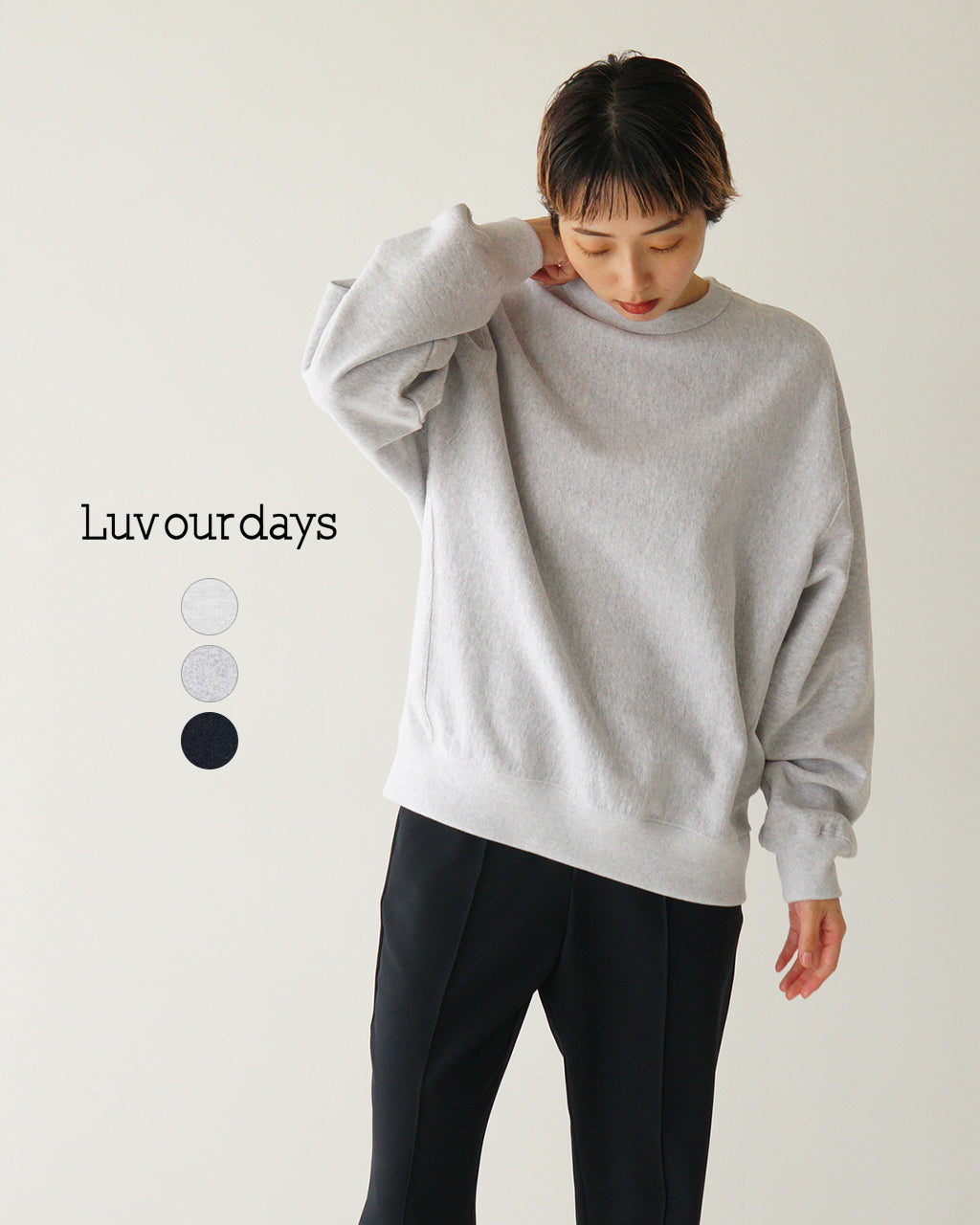 【アウトレット!30%OFF】LUVOURDAYS ラブアワーデイズ クルーネック スウェット トレーナー LV-CT5104【送料無料】