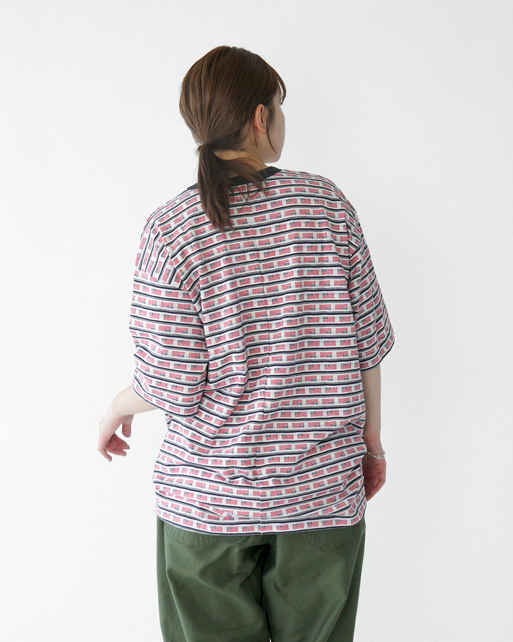 【アウトレット!30%OFF】Luvourdays ラブアワーデイズ 半袖Tシャツ USフラッグ ジャカード US FLAG JQ LV-CT5106 アメリカンフラッグ