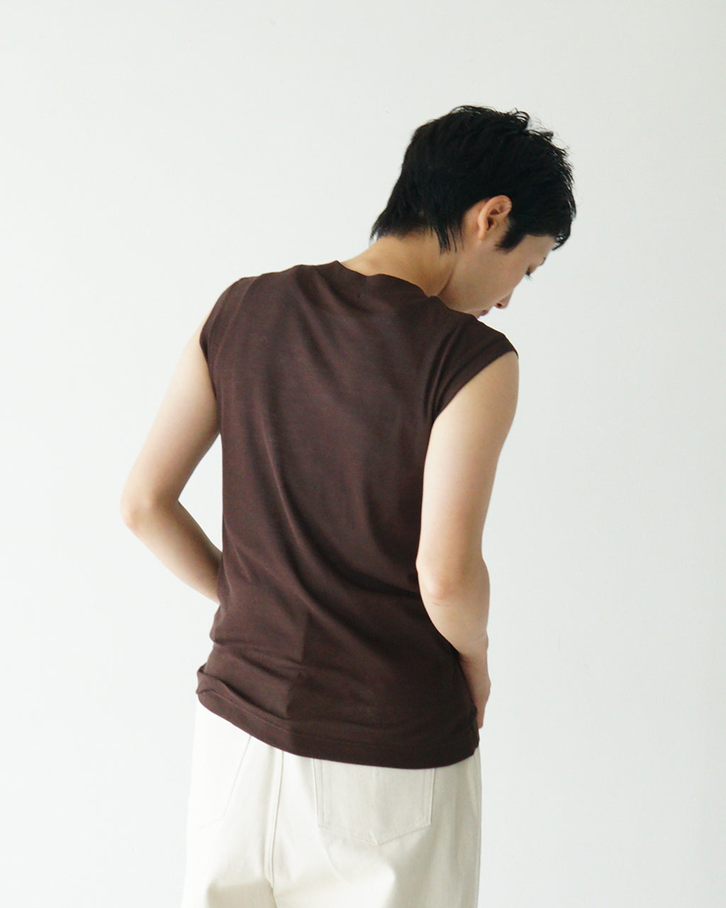 【SALE!30%OFF】Luvourdays ラブアワーデイズ ノースリーブ フレンチスリーブ トップス シアーハイツイストフライス Tシャツ カットソー クルーネック レイヤード LV-CT5112
