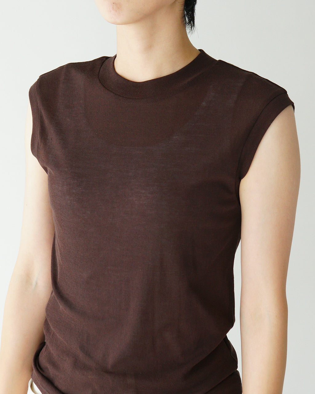 【SALE!30%OFF】Luvourdays ラブアワーデイズ ノースリーブ フレンチスリーブ トップス シアーハイツイストフライス Tシャツ カットソー クルーネック レイヤード LV-CT5112