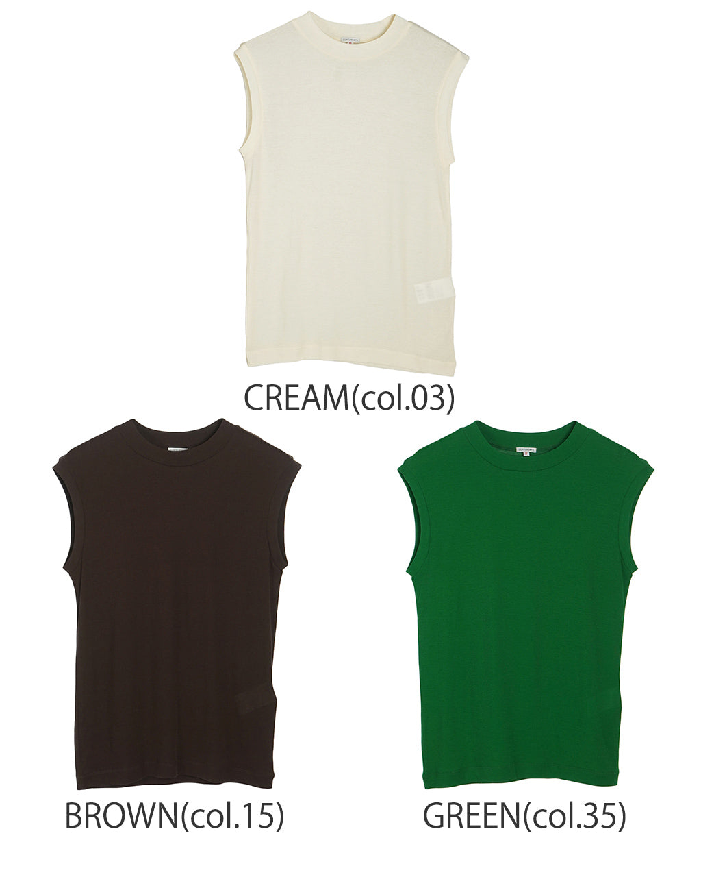 【SALE!30%OFF】Luvourdays ラブアワーデイズ ノースリーブ フレンチスリーブ トップス シアーハイツイストフライス Tシャツ カットソー クルーネック レイヤード LV-CT5112