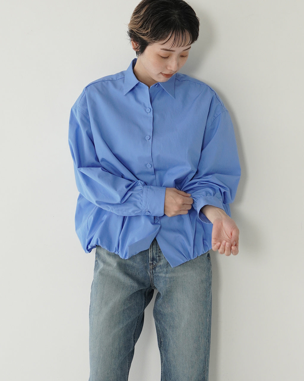【SALE!40%OFF】 バルーン シャツ Balloon Shirts ブロード生地 長袖 レギュラーカラー LV-SH5108