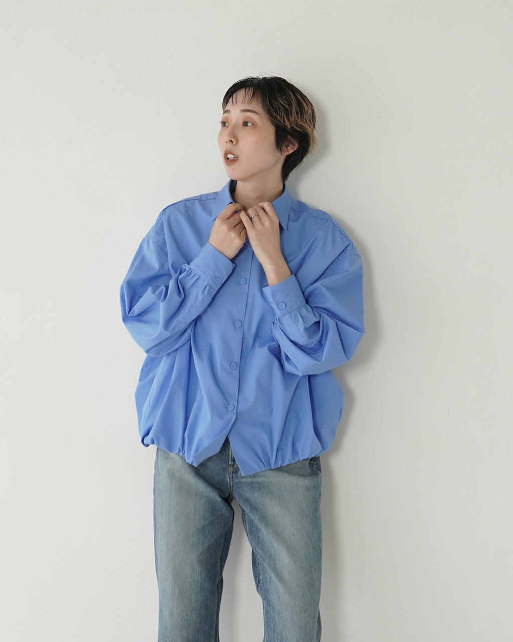 【SALE!40%OFF】 バルーン シャツ Balloon Shirts ブロード生地 長袖 レギュラーカラー LV-SH5108