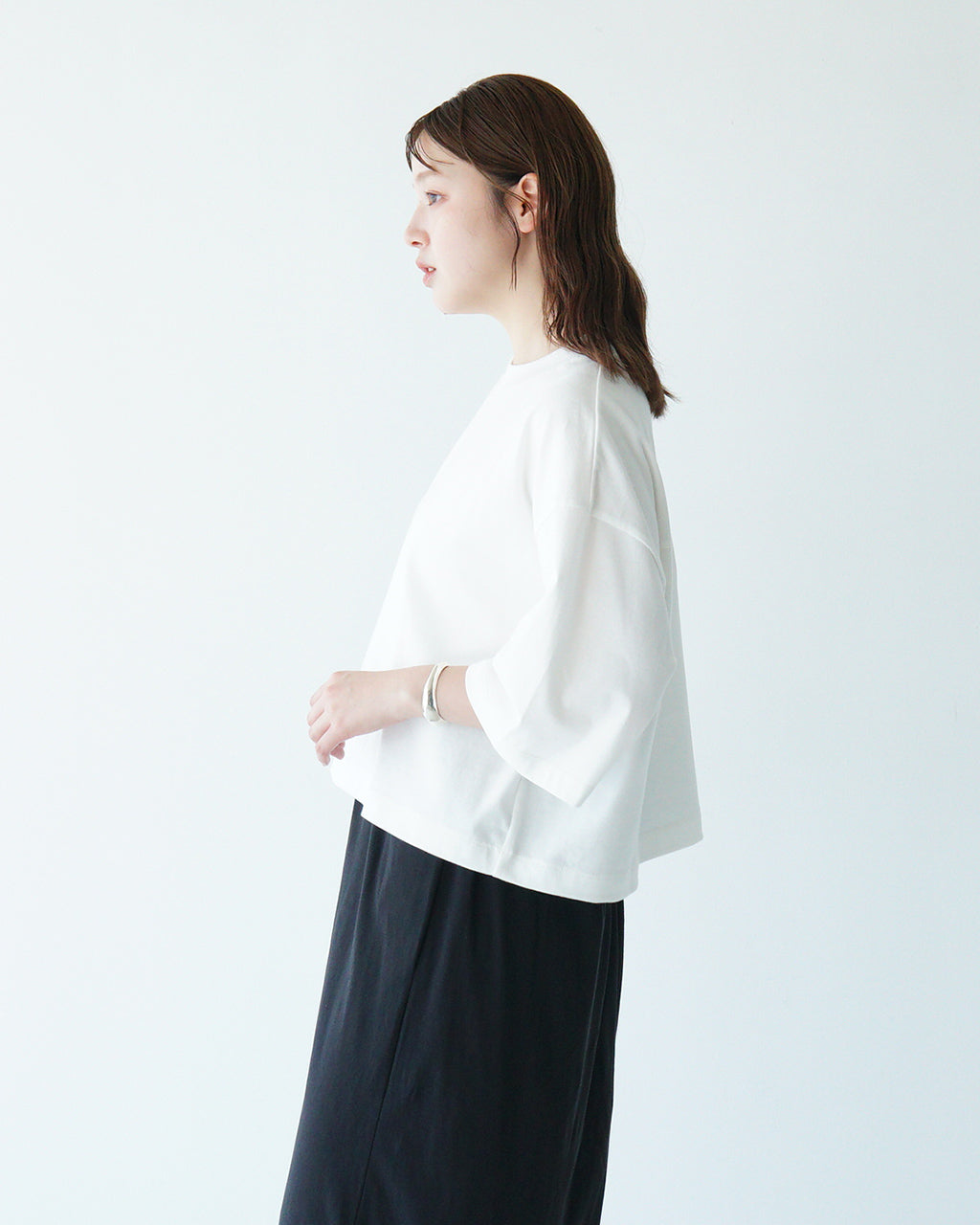 【SALE!20%OFF】MANON マノン ハーフスリーブ Tシャツ HALF SLEEVE TEE カットソー クルーネック 半袖 5分袖 クロップド丈 MNN-C-153