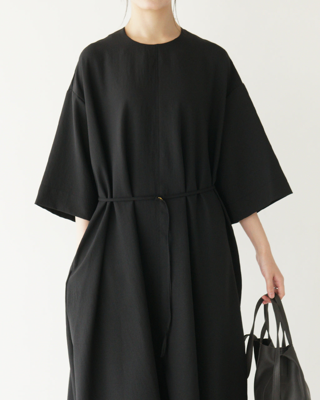 manon マノン プルオーバー フレア ドレス ワンピース PULL OVER FLARE DRESS ONEPIECE Aラインワンピース ドレープ 6分袖 半袖 MNN-OP-108 【送料無料】
