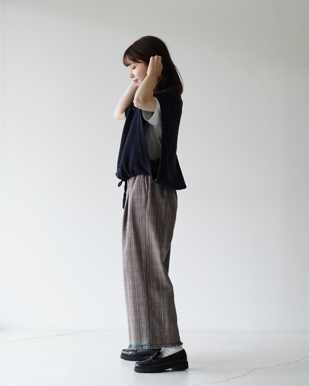 【アウトレット!30%OFF】mao made マオメイド アームホール パッカーン ましかく ベスト 洗えるニット 411104