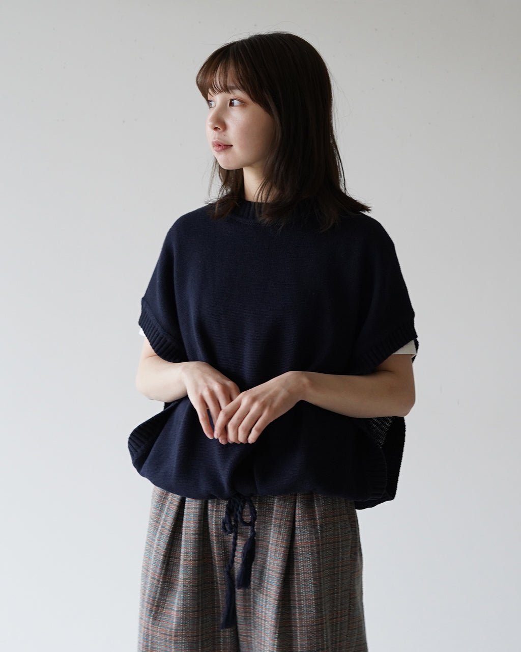 【アウトレット!30%OFF】mao made マオメイド アームホール パッカーン ましかく ベスト 洗えるニット 411104