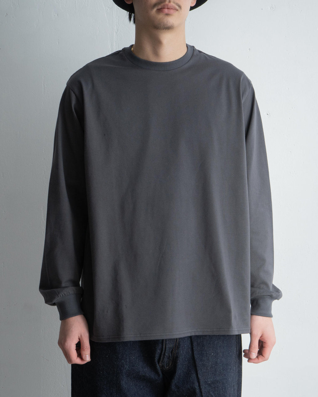 【SALE!30%OFF】オーガニックコットン天竺 クルーネック ロングスリーブ Tシャツ 40/2 ORGANIC COTTON KNIT CREW NECK L/S TEE 長袖 カットソー M25A08CS01C