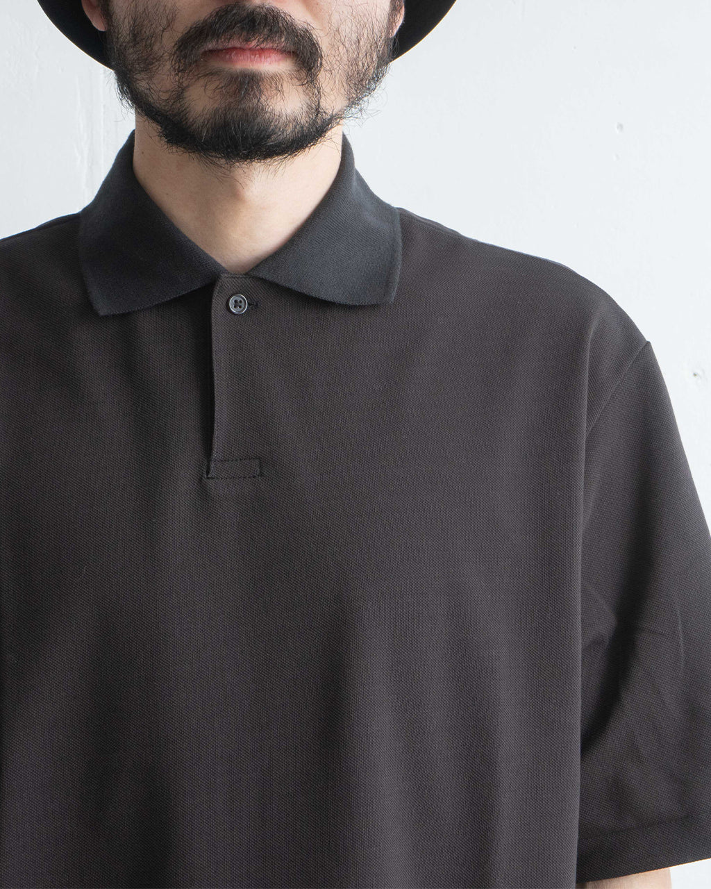 【SALE!20%OFF】ワンボタン 半袖 ポロシャツ ONE BUTTON POLO S/S TEE オーガニックコットン 強燃ドライカノコ 鹿の子素材 M25A15CS02B