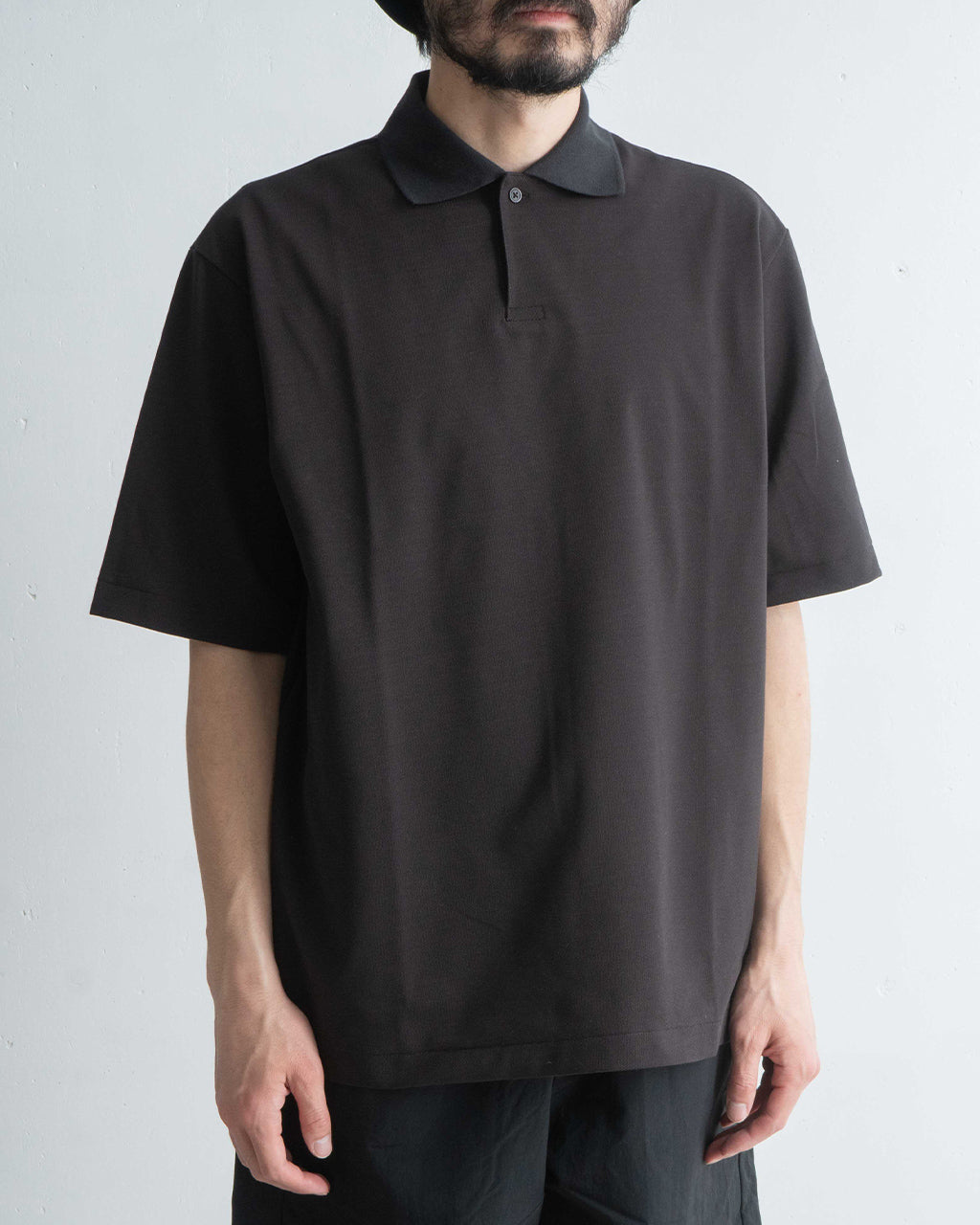 【SALE!20%OFF】ワンボタン 半袖 ポロシャツ ONE BUTTON POLO S/S TEE オーガニックコットン 強燃ドライカノコ 鹿の子素材 M25A15CS02B