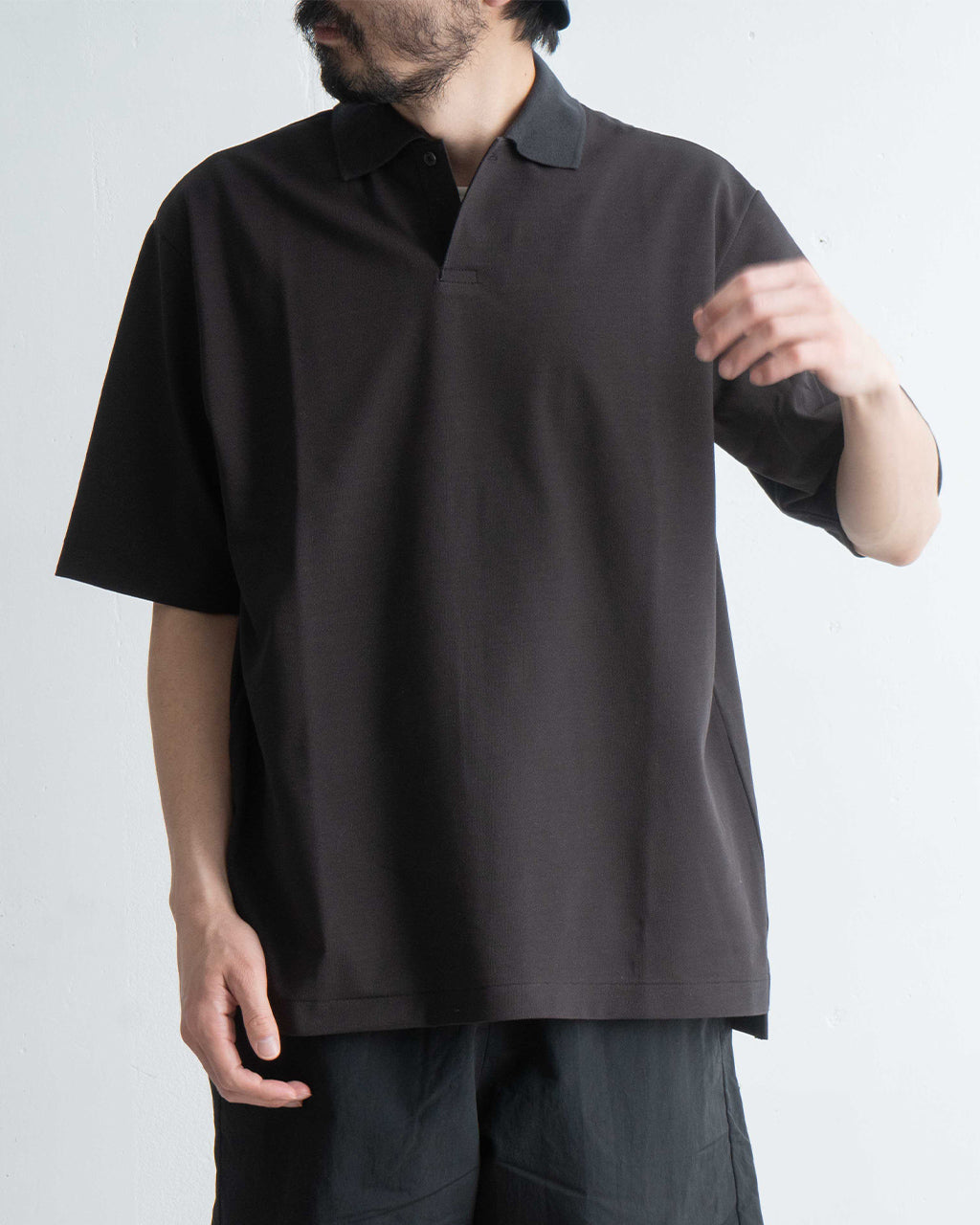 【SALE!20%OFF】ワンボタン 半袖 ポロシャツ ONE BUTTON POLO S/S TEE オーガニックコットン 強燃ドライカノコ 鹿の子素材 M25A15CS02B