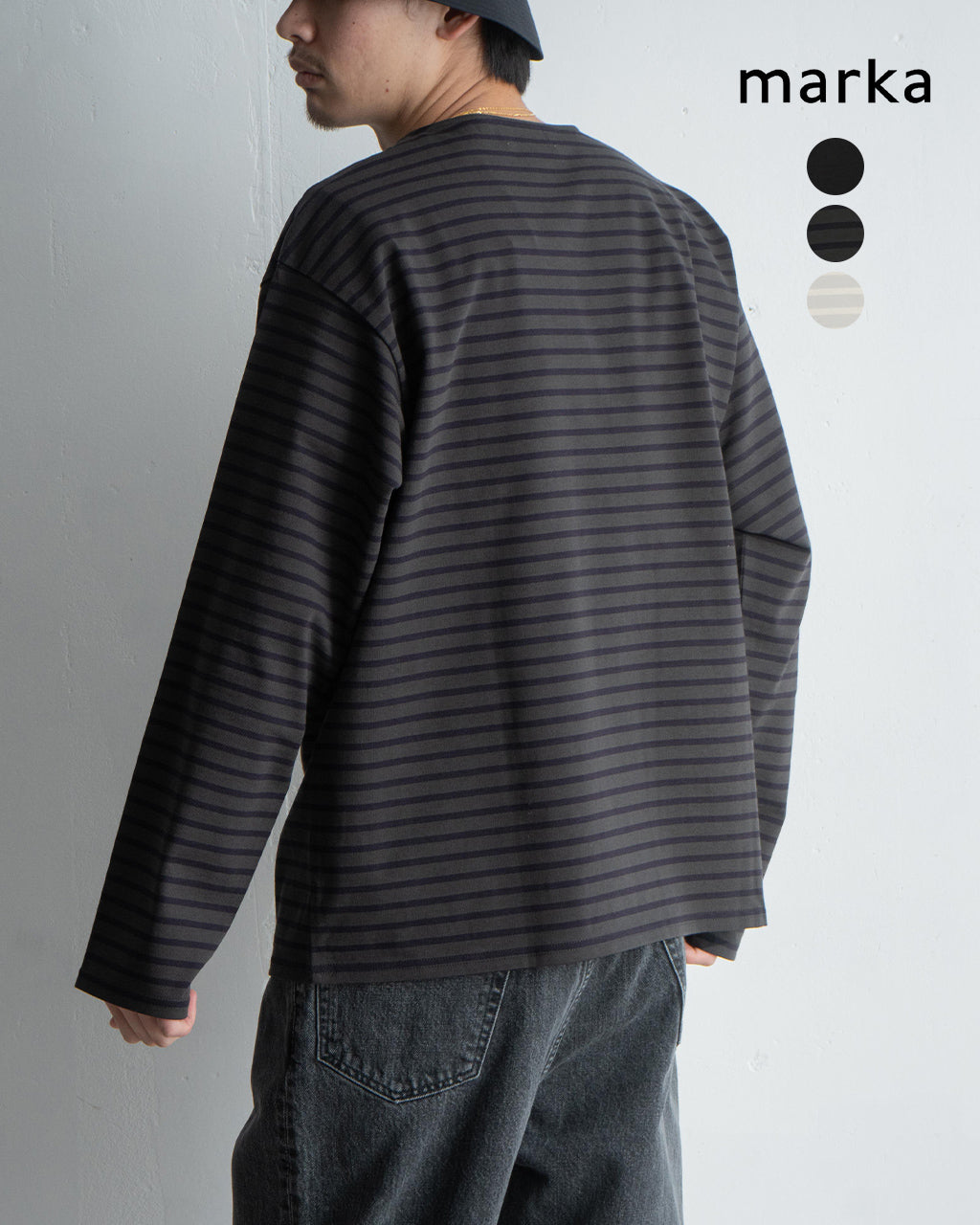 marka 마카 뉴 바스크 셔츠 NEW BASQUE SHIRT T셔츠 긴팔 컷소우 M25A21CS01C【무료우송】