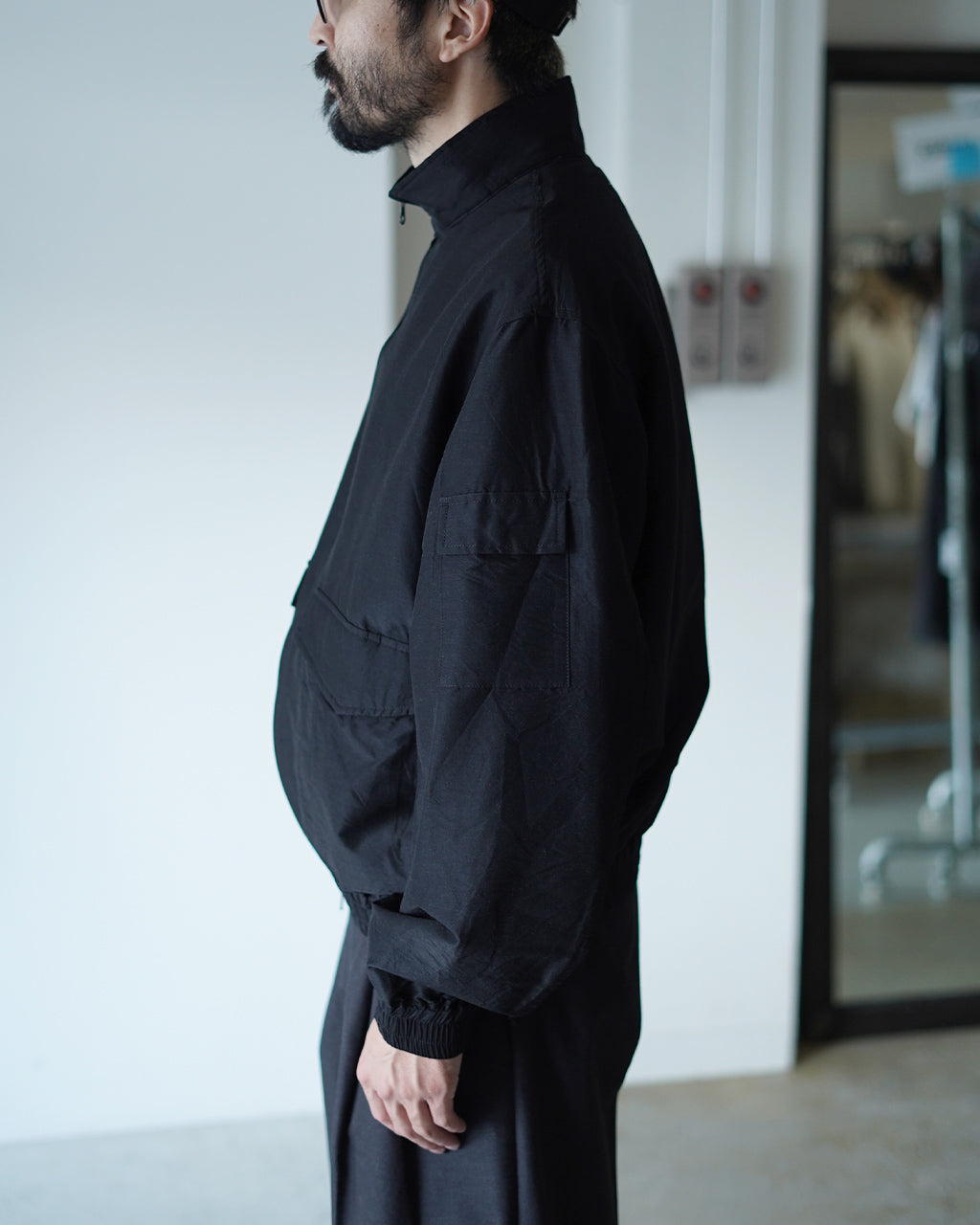 marka Wool Silk High Count Typewriter Flight Jacket M25C08BL01C