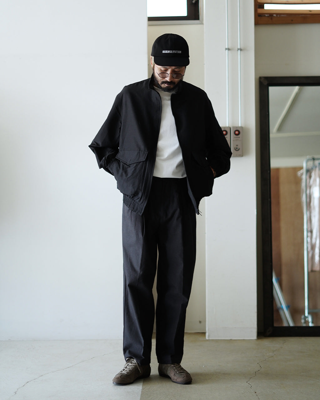 marka Wool Silk High Count Typewriter Flight Jacket M25C08BL01C