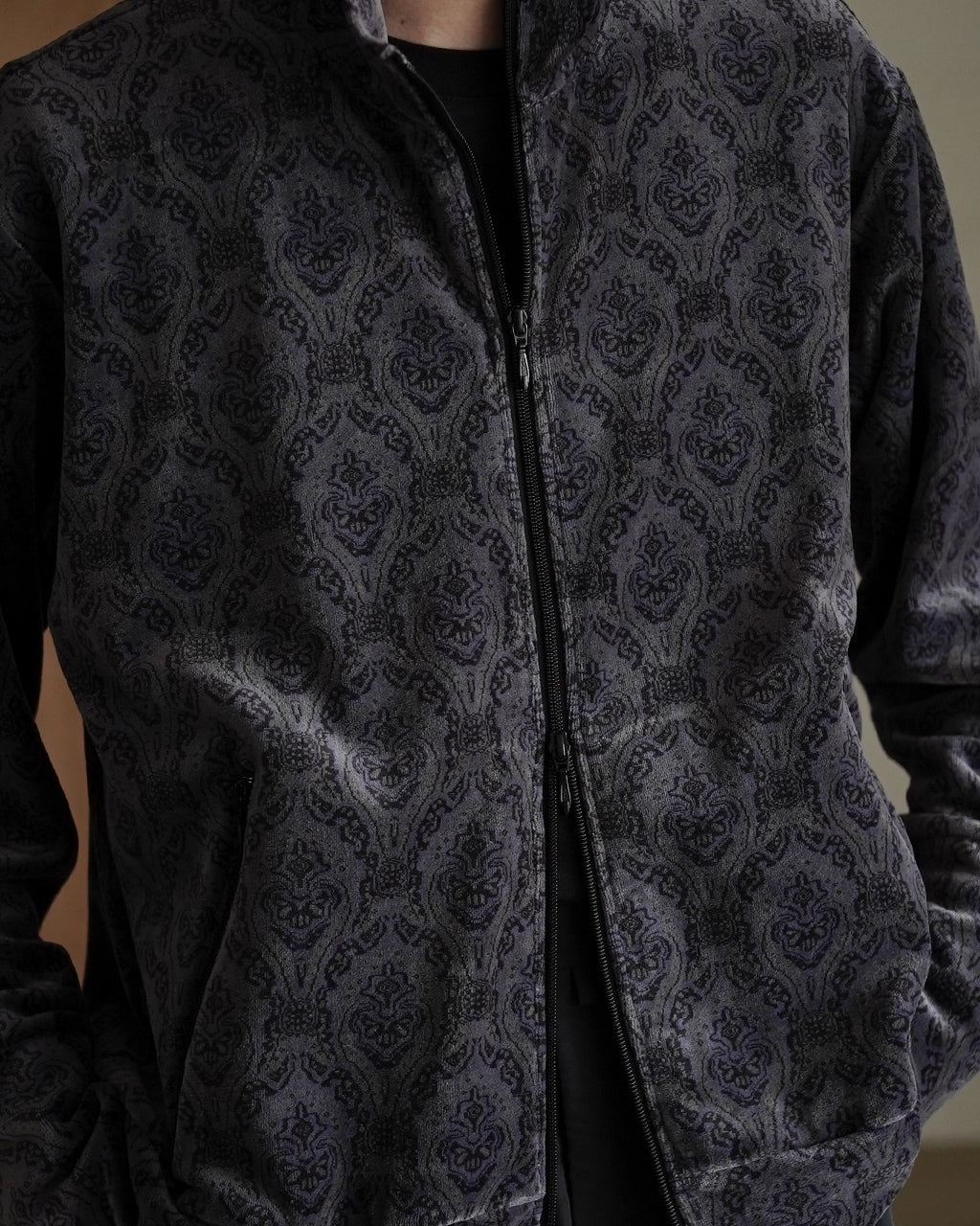 Velour Jacquard Full Zip Track Jacket M25C20CS01C