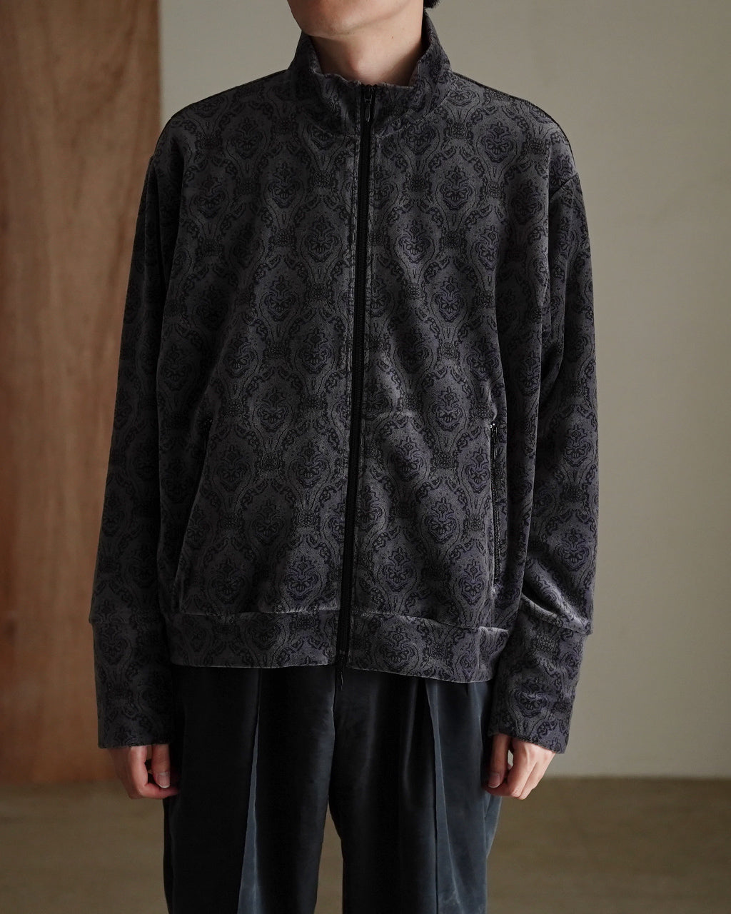 Velour Jacquard Full Zip Track Jacket M25C20CS01C