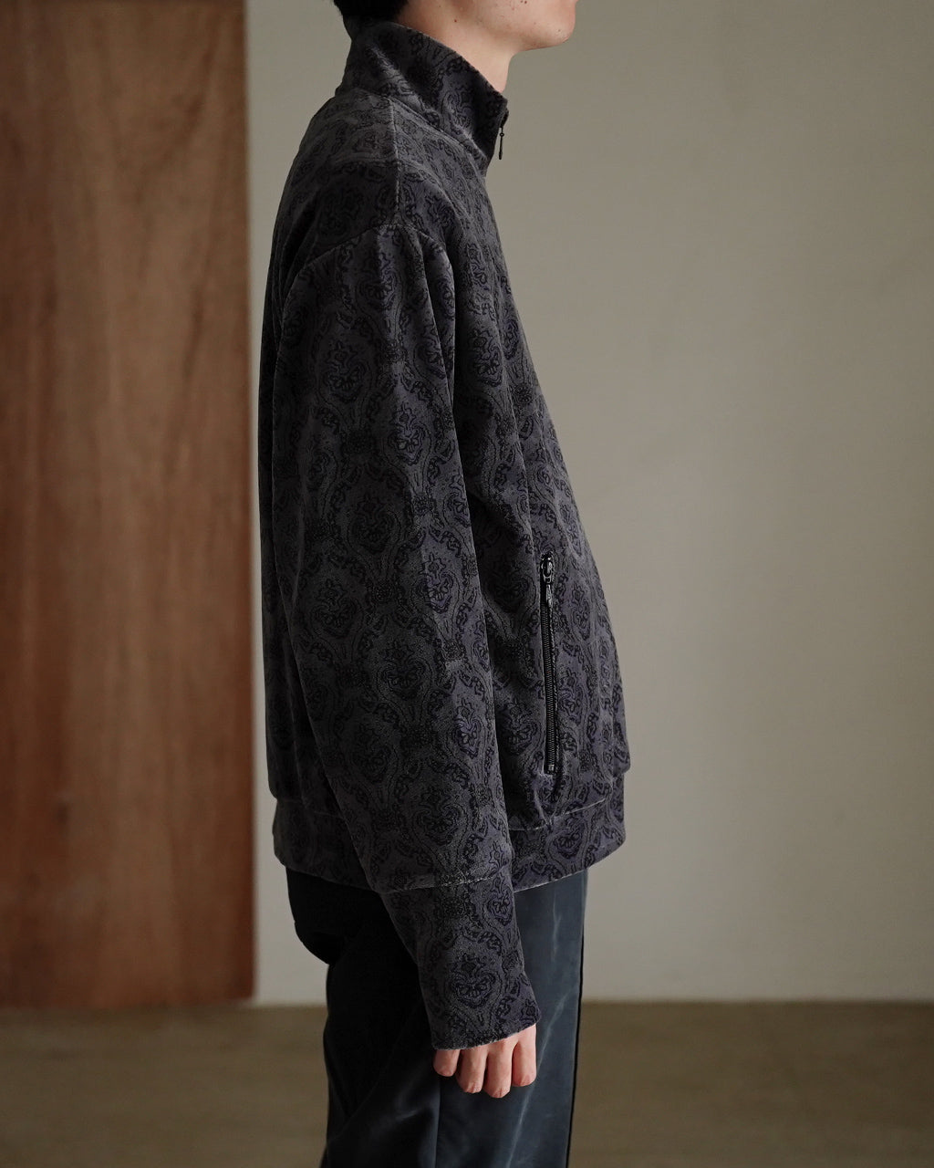 Velour Jacquard Full Zip Track Jacket M25C20CS01C