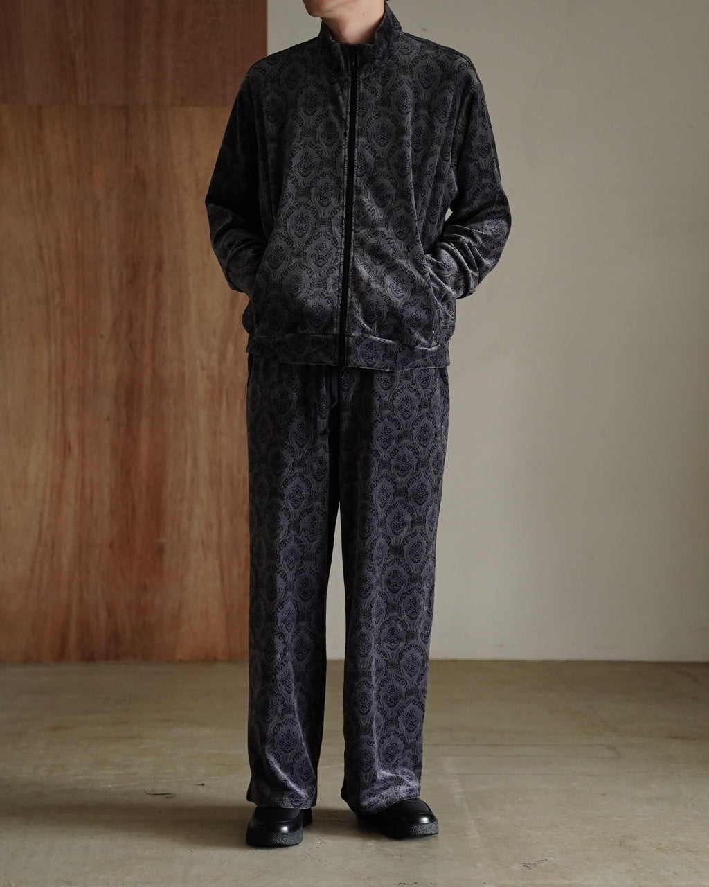 Velour Jacquard Full Zip Track Jacket M25C20CS01C