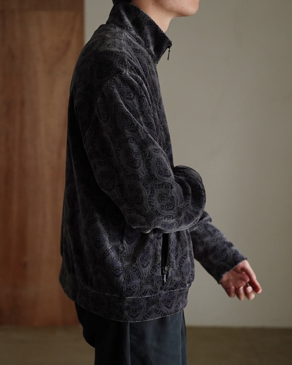 Velour Jacquard Full Zip Track Jacket M25C20CS01C