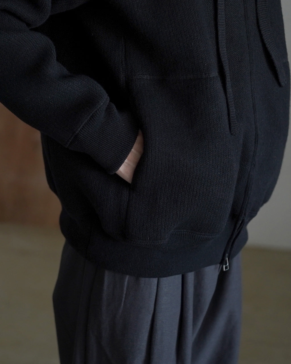 WOOL SWEAT ZIP HOODIE 2502-094