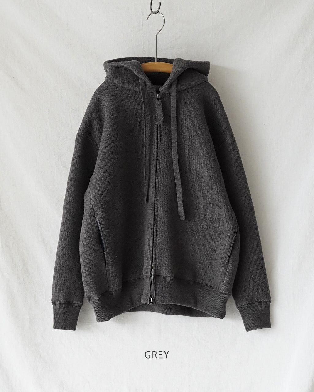 WOOL SWEAT ZIP HOODIE 2502-094