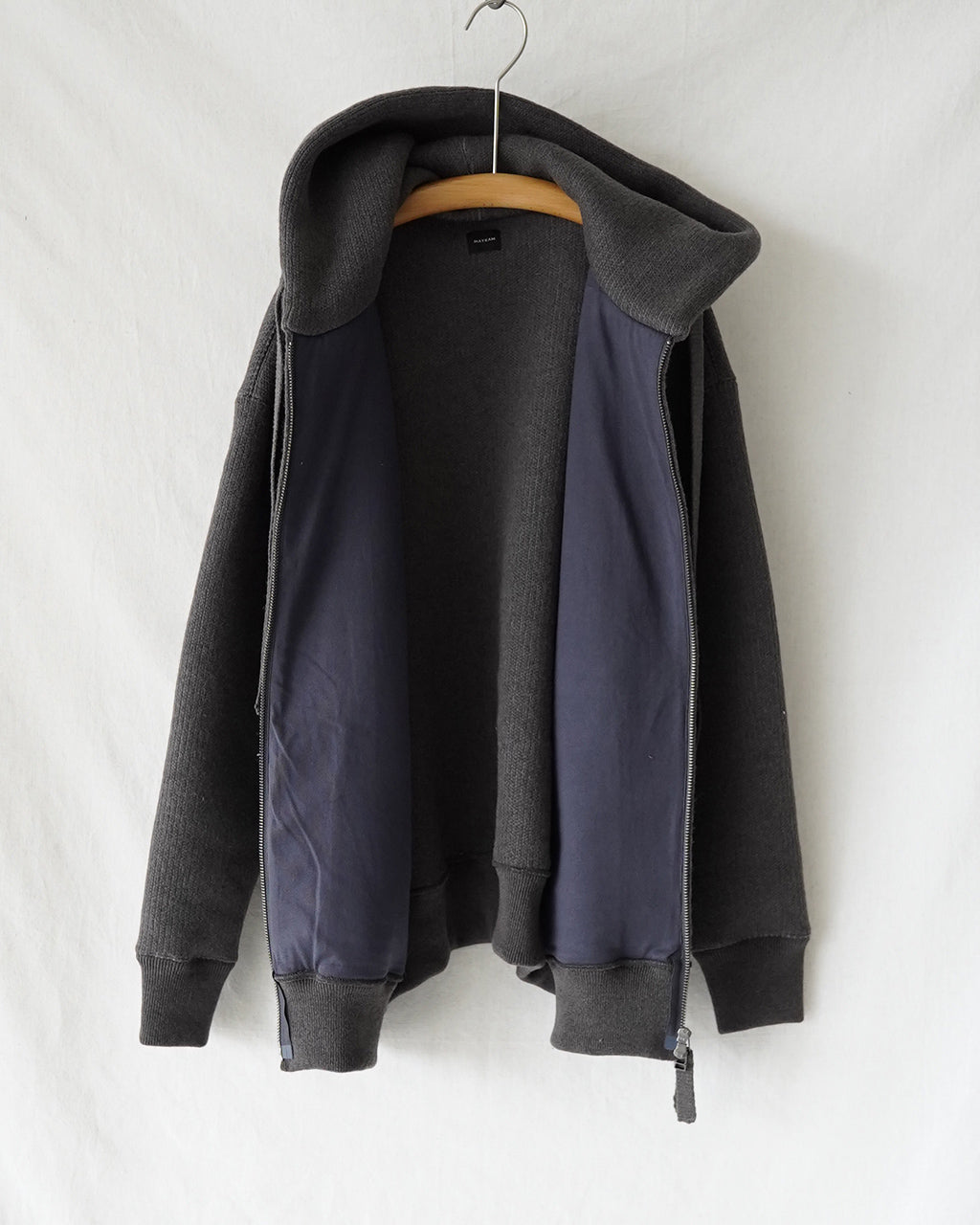 WOOL SWEAT ZIP HOODIE 2502-094