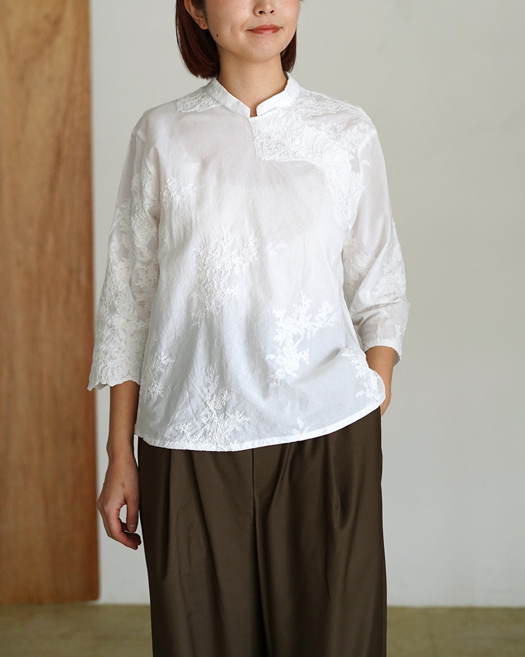 lace chinoiserie shirt 1-230168