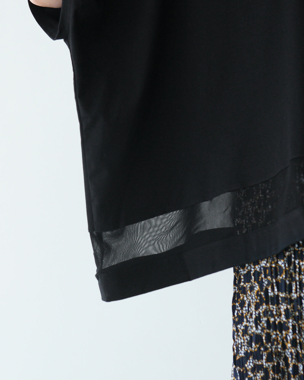 mizuiro ind ミズイロインド メッシュTシャツ mesh mix wide P/O メッシュミックスワイドプルオーバー 半袖 カットソー ドロップショルダー コットン 日本製 2-210096