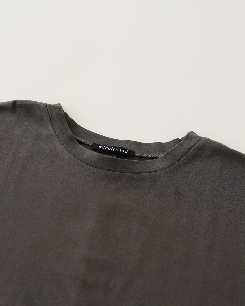 mizuiro ind ミズイロインド メッシュTシャツ mesh mix wide P/O メッシュミックスワイドプルオーバー 半袖 カットソー ドロップショルダー コットン 日本製 2-210096