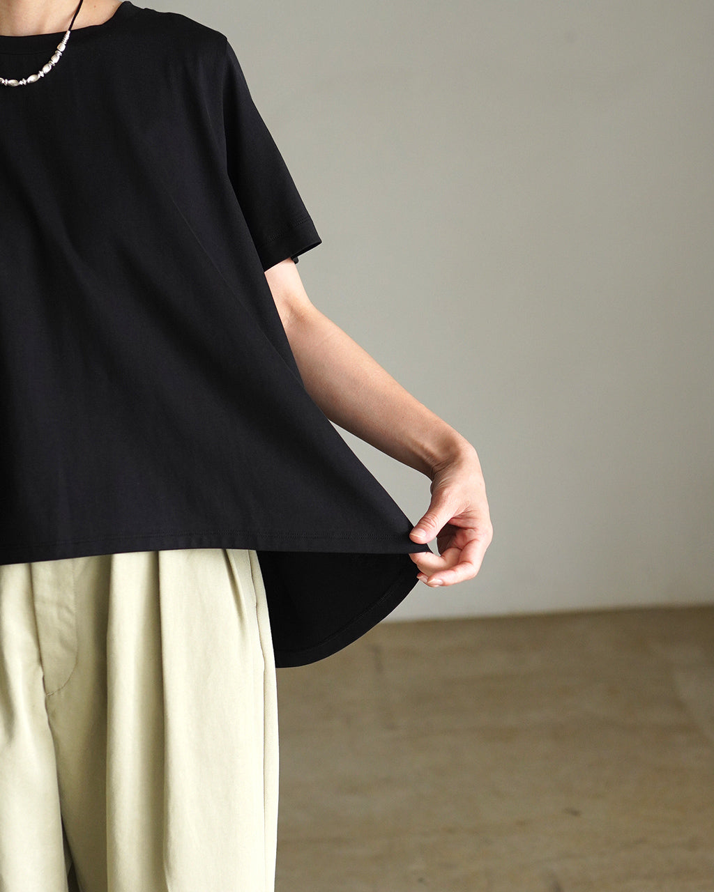 flare crew neck Tshirt 2-210148