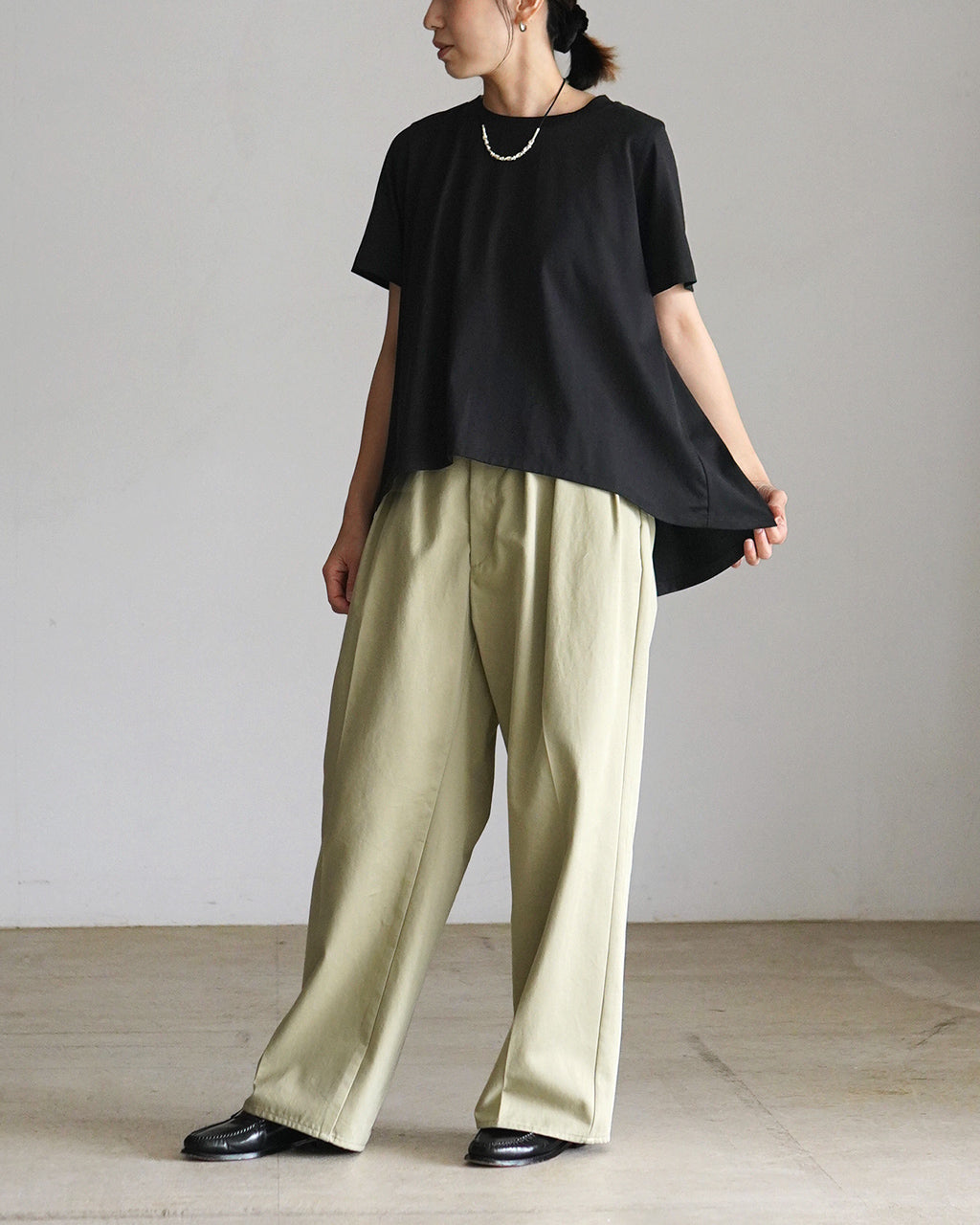 flare crew neck Tshirt 2-210148