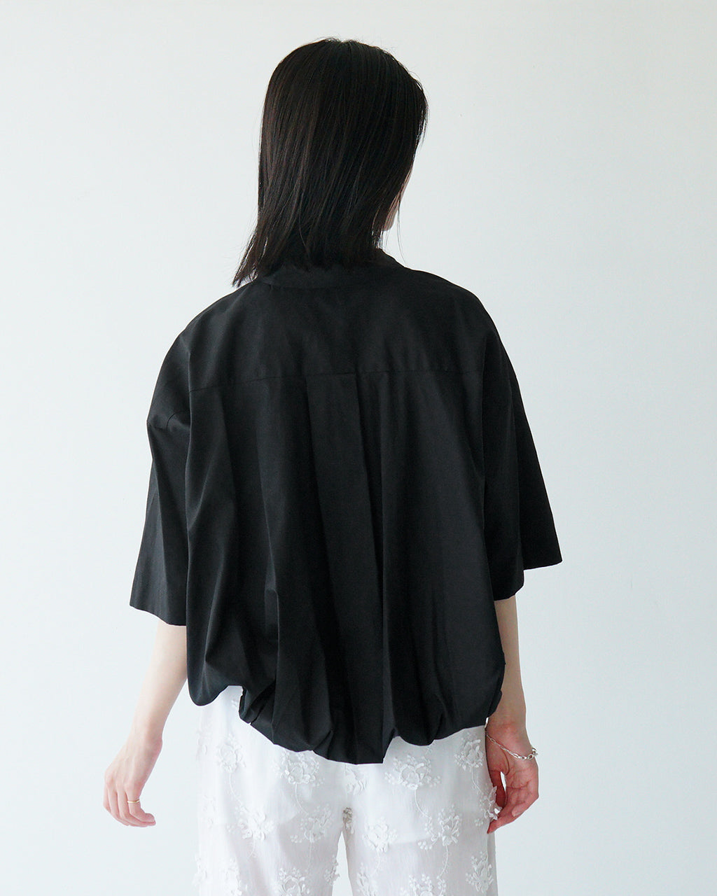 mizuiro ind ミズイロインド ハーフスリーブ バルーン シャツ half slv balloon shirt 半袖シャツ 軽量 5分袖 ブラウス 2-230080 【送料無料】