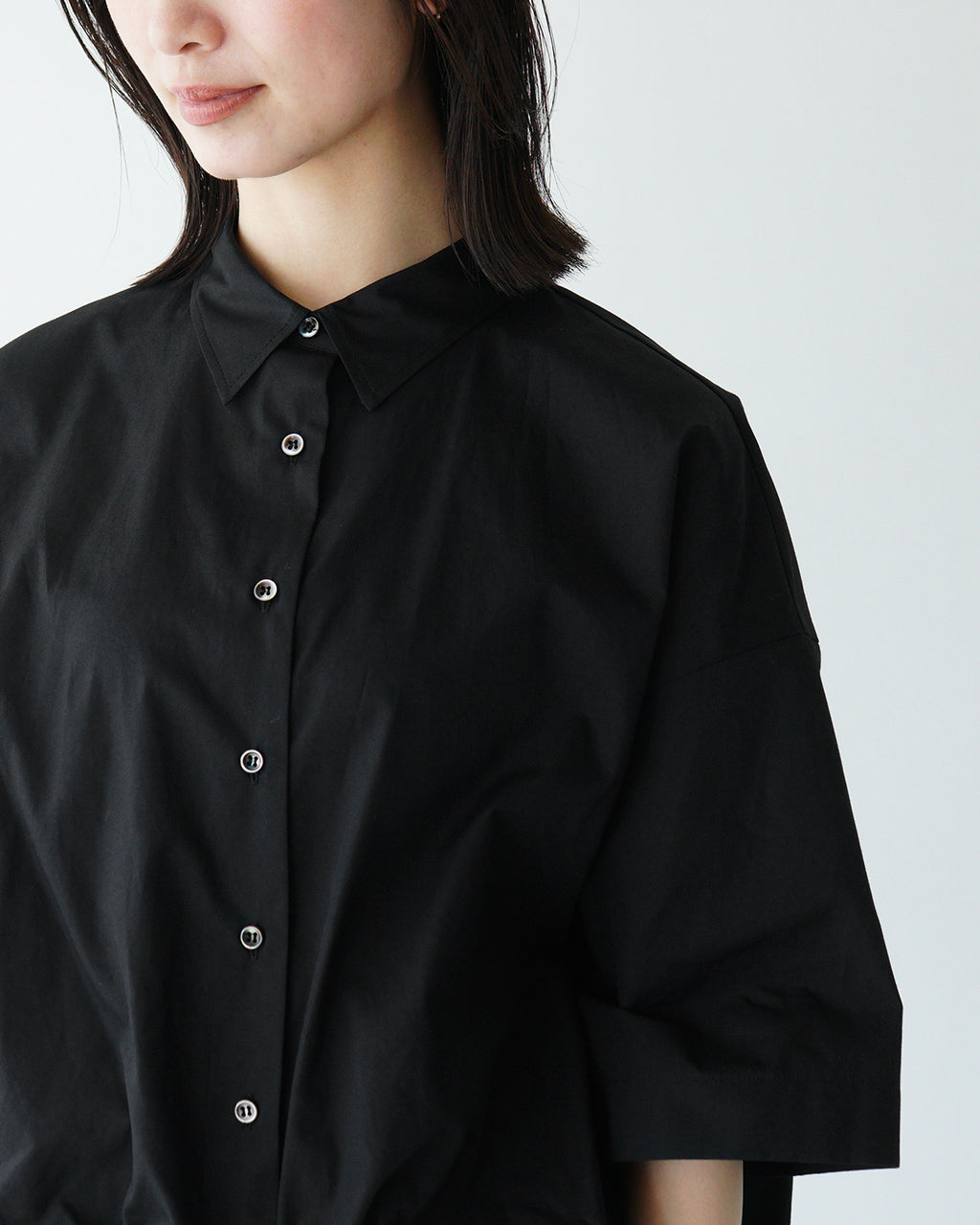mizuiro ind ミズイロインド ハーフスリーブ バルーン シャツ half slv balloon shirt 半袖シャツ 軽量 5分袖 ブラウス 2-230080 【送料無料】