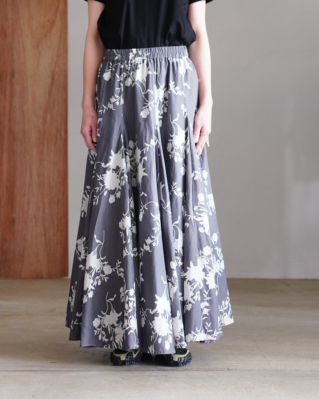 mizuiro ind ミズイロインド flower print volume flare skirt 花柄プリントボリュームフレアスカート | Crouka(クローカ)