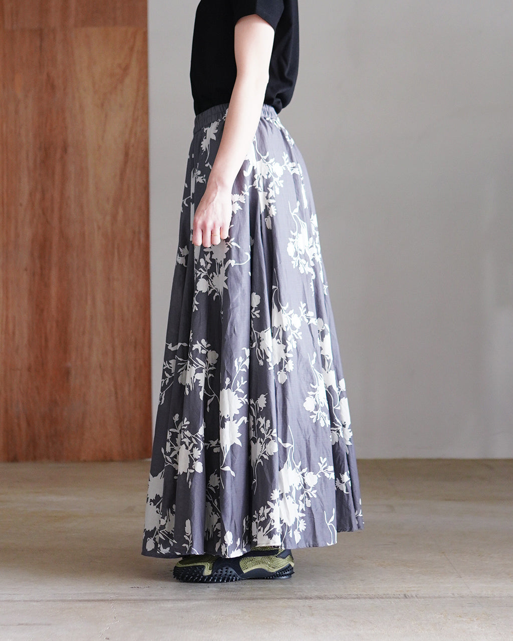 mizuiro ind ミズイロインド flower print volume flare skirt 花柄プリントボリュームフレアスカート | Crouka(クローカ)
