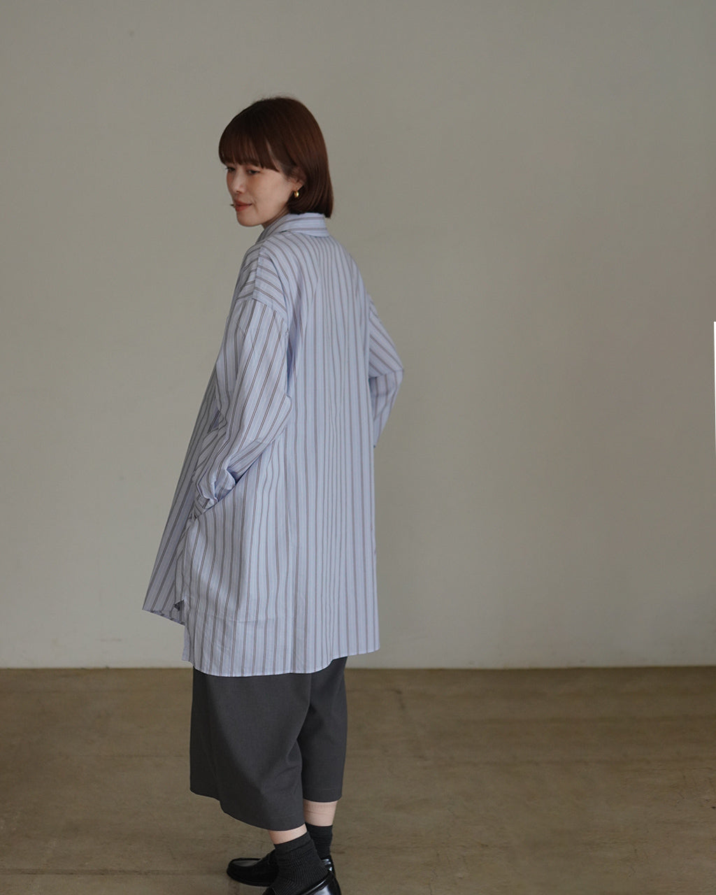 stripe box cut shirt 3-230145