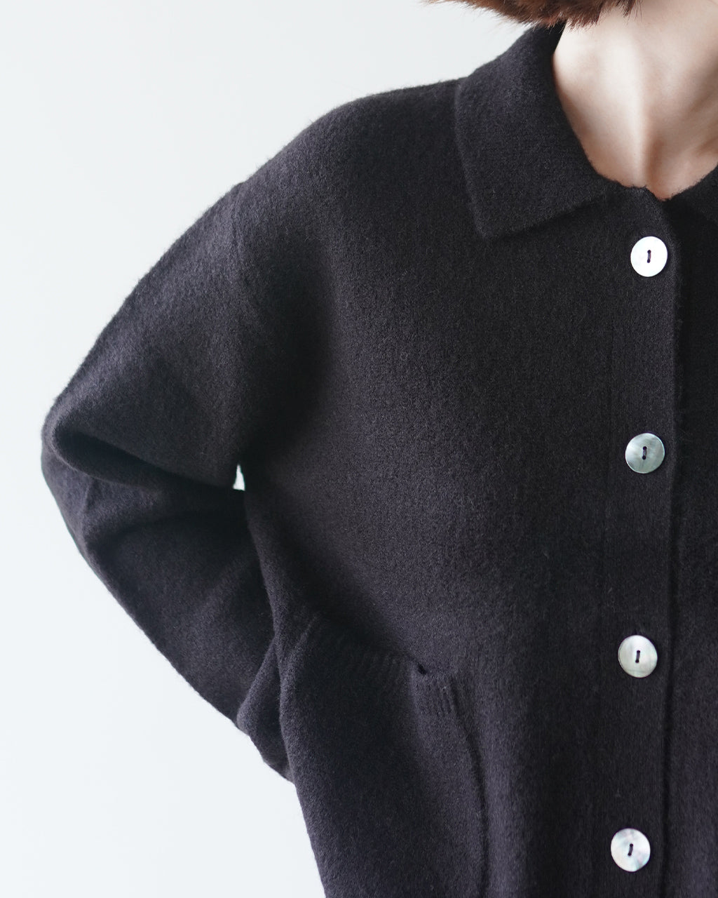 high neck shirt collar short C/D 3-220158