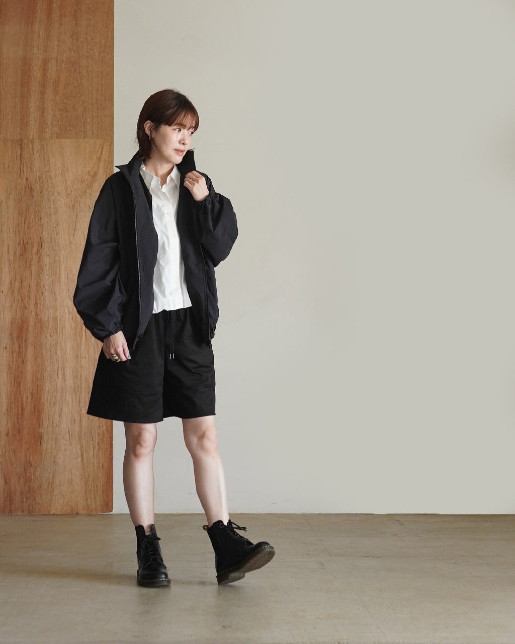 high neck zip blouson 3-270080