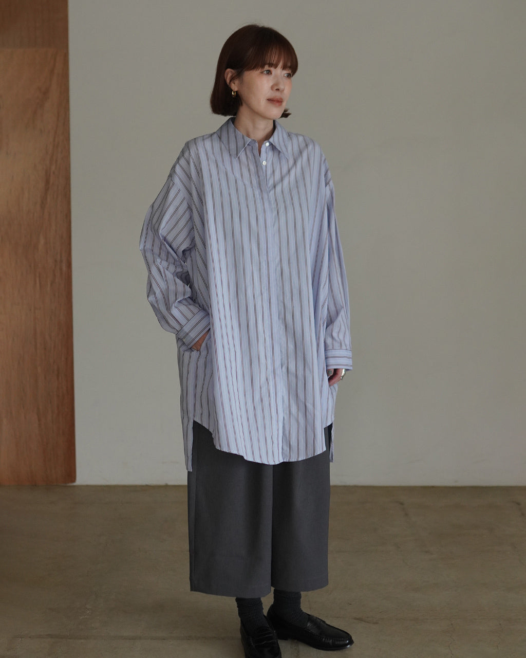 stripe box cut shirt 3-230145
