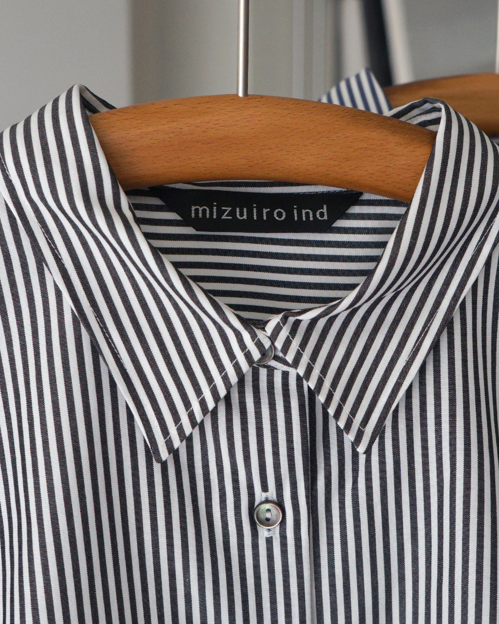 mizuiro ind ミズイロインド stripe half slv ballon shirt ストライプ ハーフスリーブ バルーンシャツ | Crouka(クローカ)