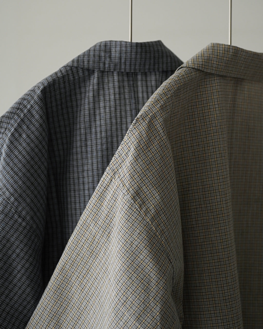 GR7 MIXED POPLIN CHECK S/S OPEN-COLLAR SHIRT M72-781