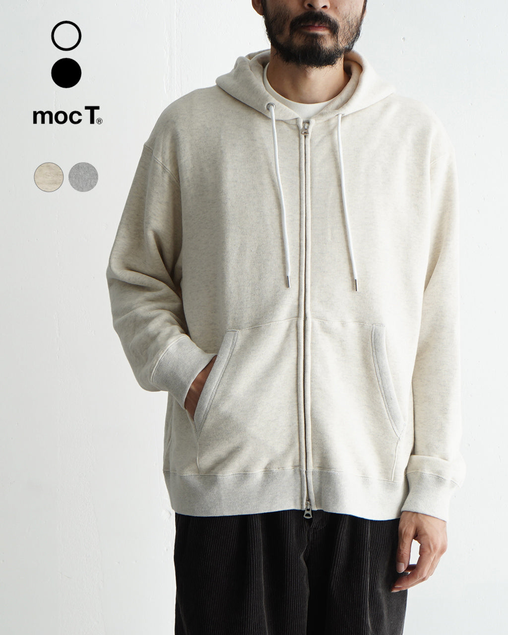 mocT モクティ ジップアップパーカー Heavy LOOPWHEEL ZIP UP PARKA M24-510 Oatmeal M スウェット/パーカー 新品 メンズ 日本 Shoes GR M6 53