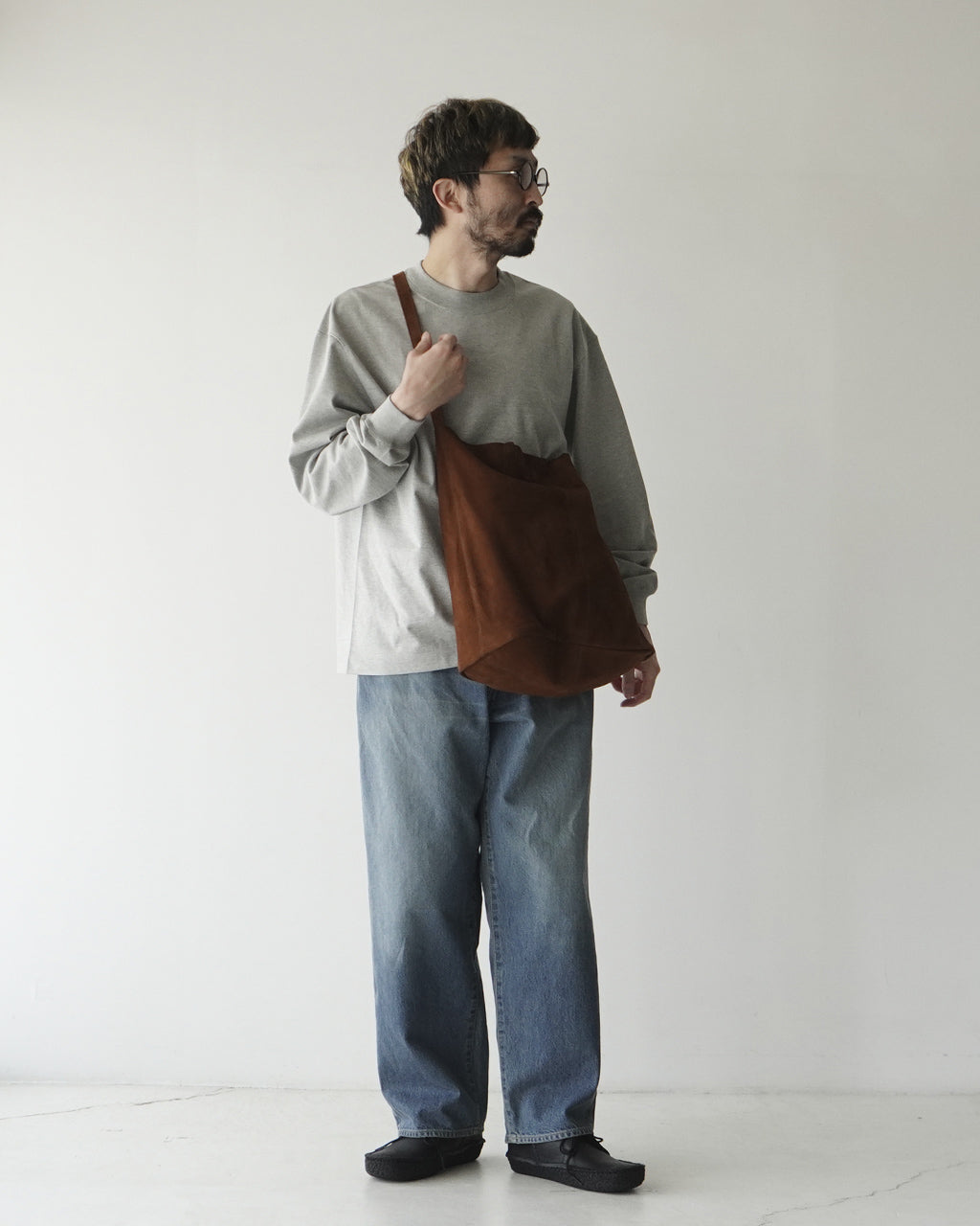 3WAY LARGE TOTE(L size)OIL SUEDE BROWN L-OBR-1