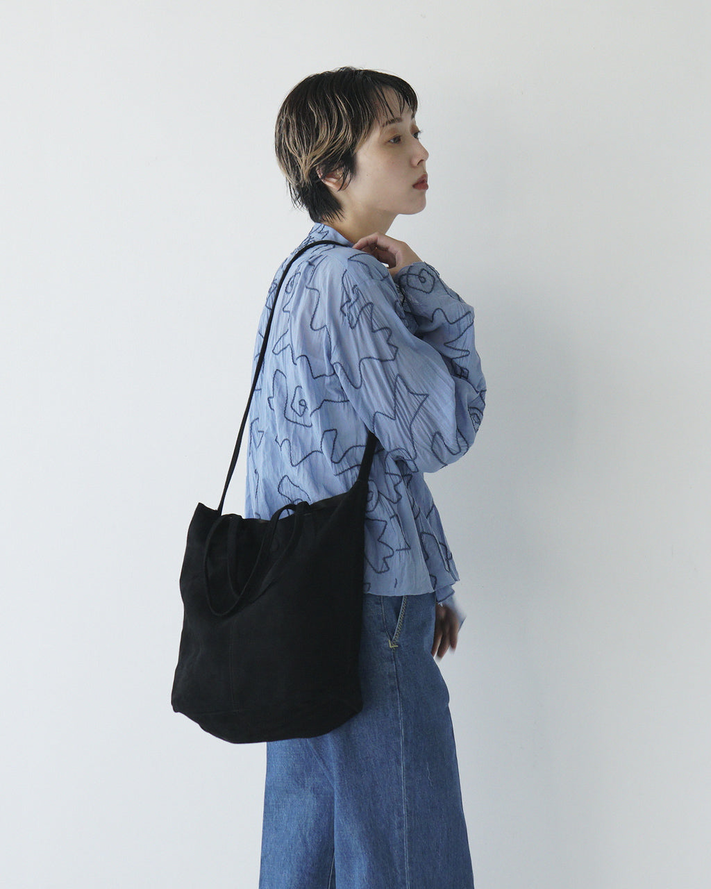 3WAY MIDIUM TOTE(M size)OIL SUEDE BLACK MS-OBLK-1 ML-OBLK-1
