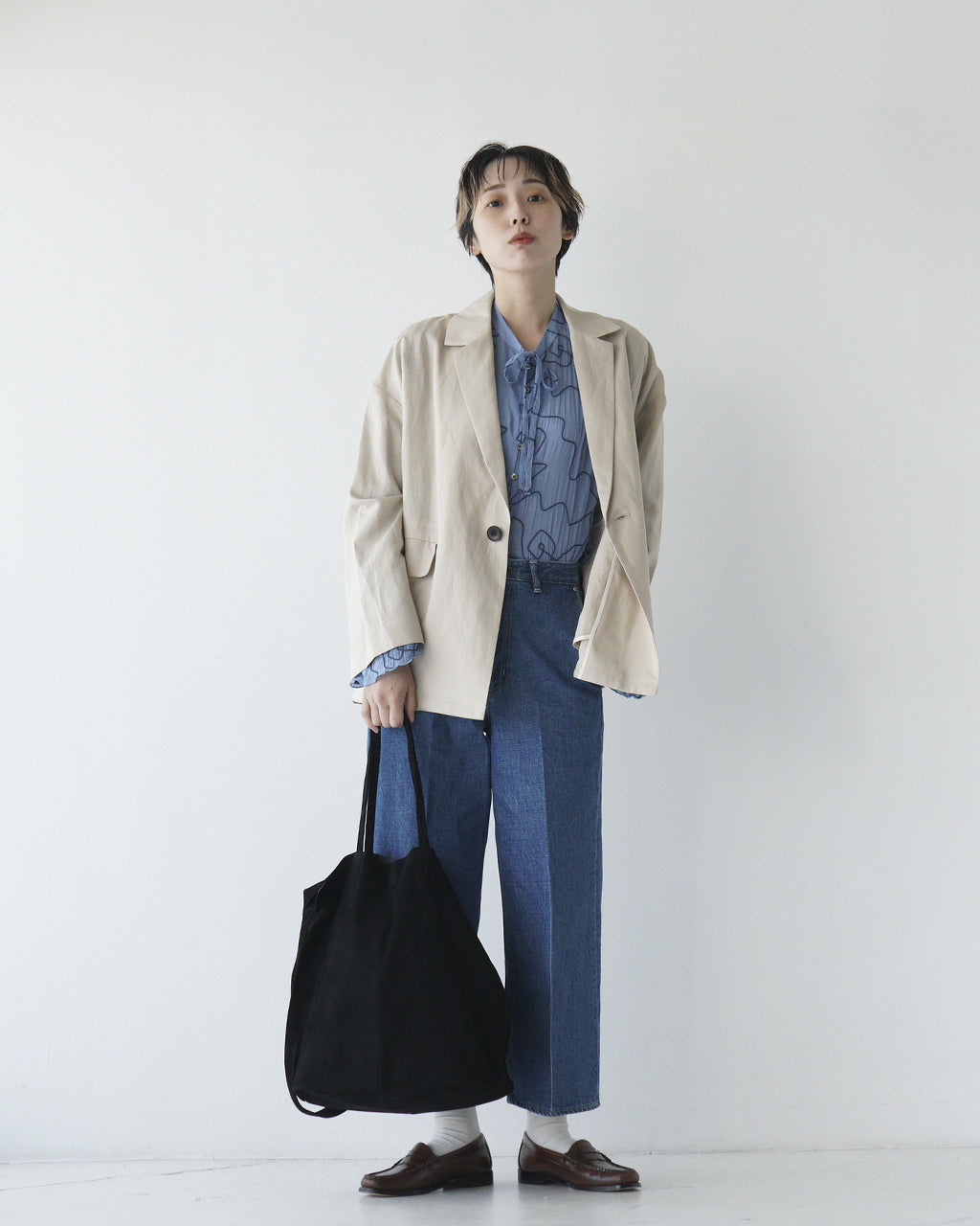 3WAY LARGE TOTE(L size)OIL SUEDE BLACK L-OBLK-1