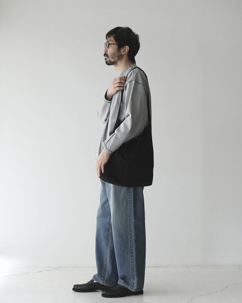 3WAY LARGE TOTE(L size)OIL SUEDE BLACK L-OBLK-1