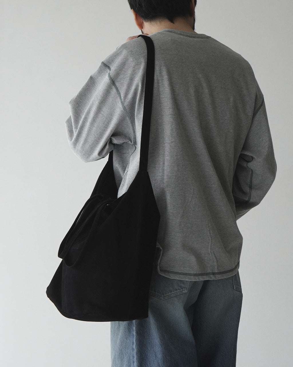 3WAY LARGE TOTE(L size)OIL SUEDE BLACK L-OBLK-1