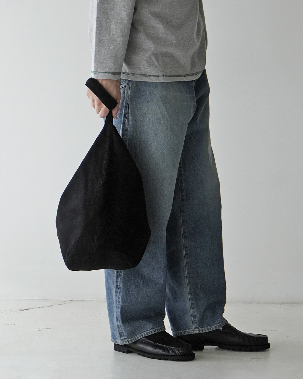 3WAY LARGE TOTE(L size)OIL SUEDE BLACK L-OBLK-1