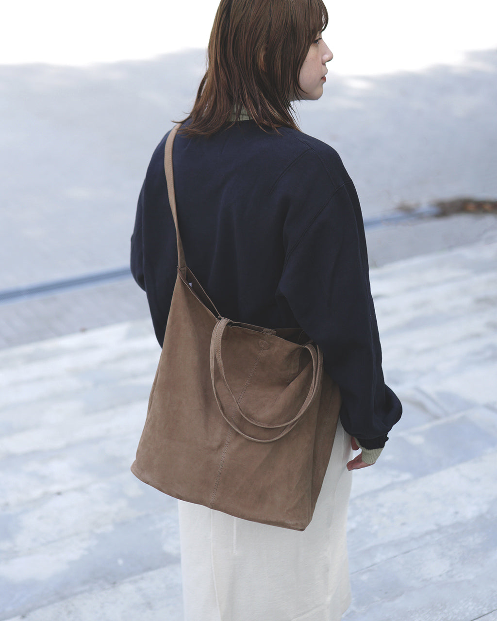 3WAY LARGE TOTE(L size) SUEDE CAMEL L-SCML-103