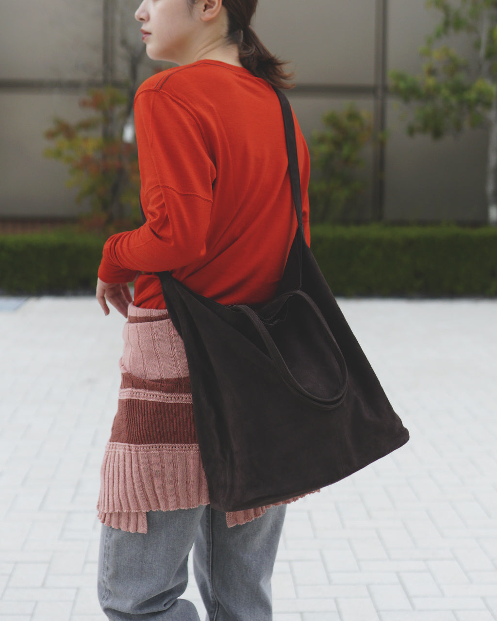 3WAY LARGE TOTE (L size) SUEDE DARK CHOCO L-SDCH-103